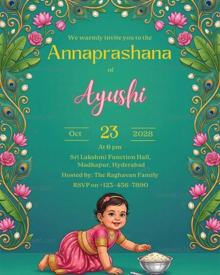 Baby girl Annaprashan Invitation