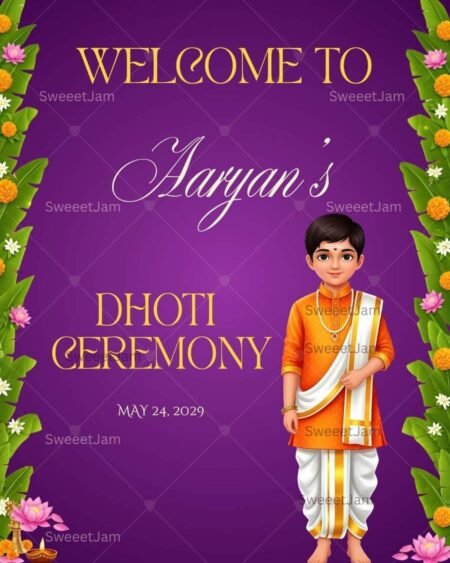 Dhoti Ceremony Welcome Sign, Puttu Panchala