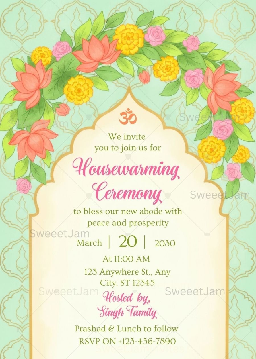 housewarming invitation,griha pravesh invitation card