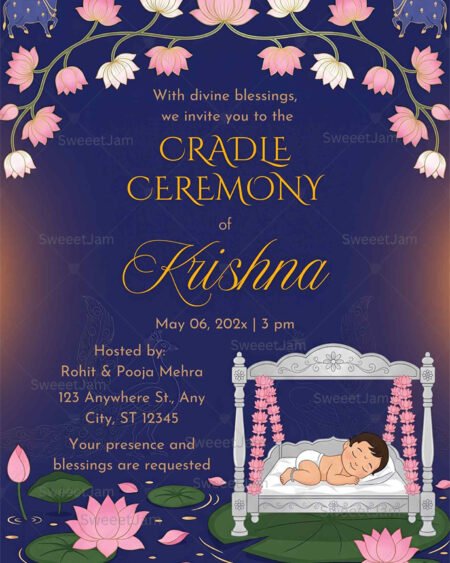 Editable Cradle Ceremony Invitation Canva Template